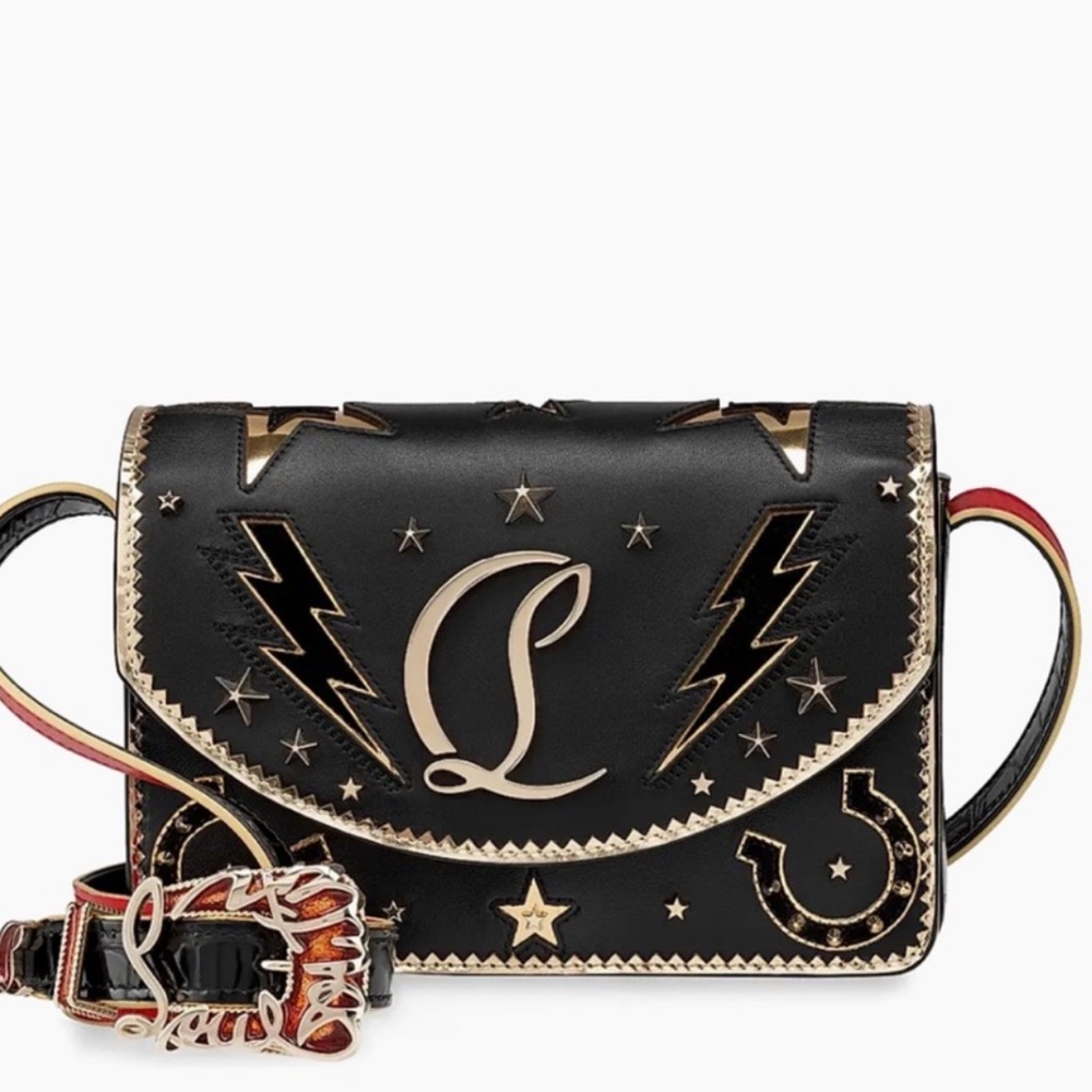 Women's Christian Louboutin Giddy Loubi54 small embossed Crossbody bag